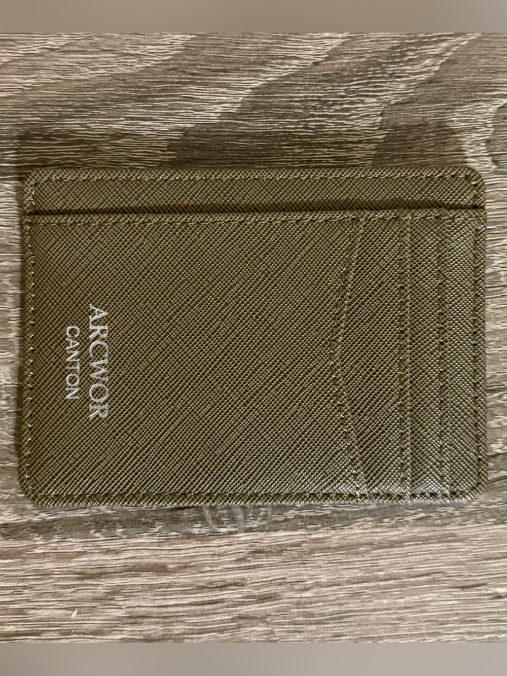Arcwor Canton Olive Leather Slim Card Holder Wallet